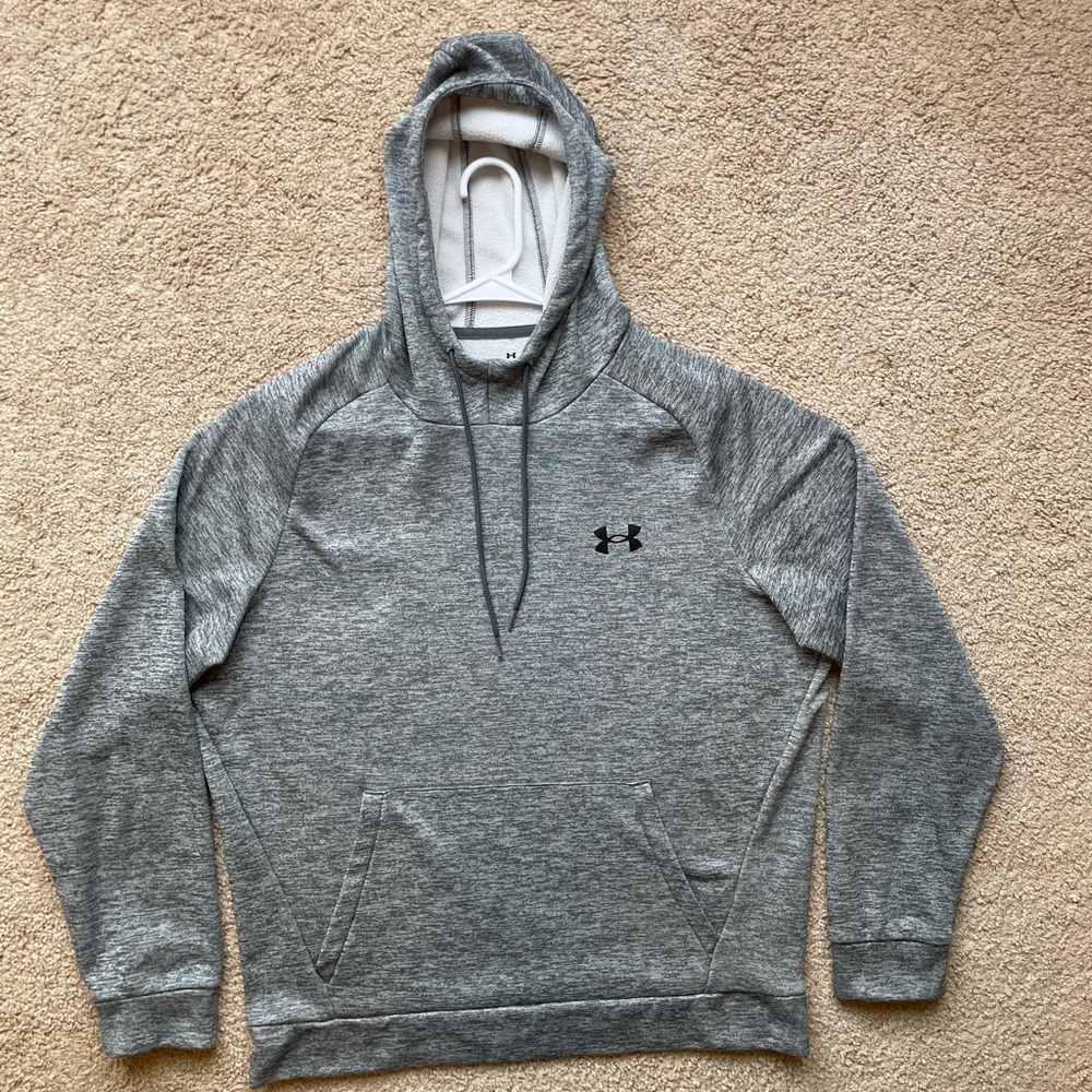 Under Armour Men’s Large Heather Gray Hoodie 100% Recycled Polyester